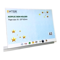 Kệ mica 1 mặt Enter E56 420x297mm đế nhôm A3 ngang