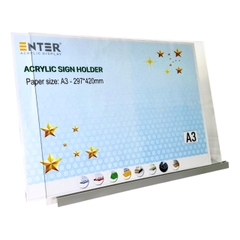 Kệ mica 1 mặt Enter E56 420x297mm đế nhôm A3 ngang