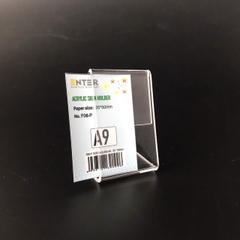 Kệ mica 1 mặt Enter F06-P 35x50mm A9 đứng, Kệ menu chữ L, Khung thông tin sản phẩm, Khung bảng giá, Kệ trưng bày để bàn (20)