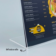 Kệ mica 1 mặt Enter F05-L 75x50mm A8 ngang, Kệ menu chữ L, Khung thông tin sản phẩm, Khung bảng giá, Kệ trưng bày để bàn (20)