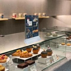 Kệ mica 2 mặt Enter E04 100x210mm chân tam giác, Kệ menu nhà hàng, Standee mica để bàn, Bảng quét mã QR Code (20)