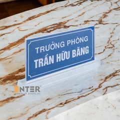 Kệ mica 2 mặt Enter E17B 26x12cm đế mica 29x5.5cm dày 20mm, Biển chức danh quân đội, Kệ chức vụ (10)