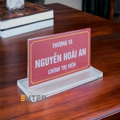 Kệ mica 2 mặt Enter E17C 23x13.5cm đế 25x10cm dày 15mm, Biển chức danh quân đội, Kệ chức vụ (10)