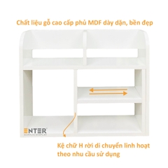 Kệ sách để bàn gỗ Enter KG506 60x18x48cm, Giá sách để bàn, Kệ gỗ đa năng