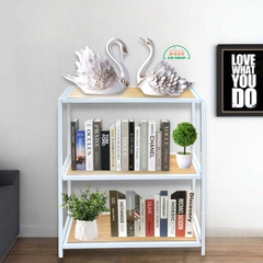 Kệ sắt 3 tầng Enter KG8090-3 80x30x90cm, Kệ đa năng nâng hạ tầng, Kệ sắt tầng gỗ, Giá sắt