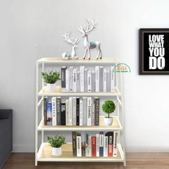Kệ sắt 4 tầng Enter KG80120-4 80x30x120cm, Kệ đa năng nâng hạ tầng, Kệ sắt tầng gỗ, Giá sắt