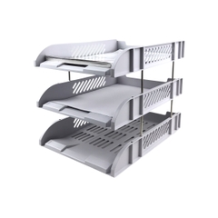 Kệ hồ sơ 3 tầng nhựa Deli 9217 cố định xám