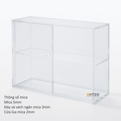 Kệ trưng bày mica Enter TB701 250x85x165mm 2 tầng cửa lùa