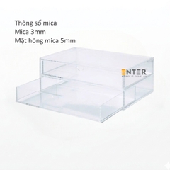 Kệ trưng bày mica Enter TB703 255x170x95mm 2 ngăn cửa kéo, hộc kéo, hộp trang sức