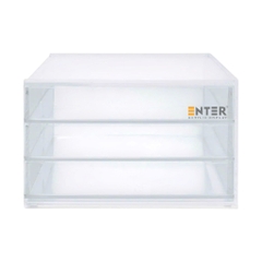Kệ trưng bày mica Enter TB704 175x130x100mm 3 ngăn cửa kéo, hộc kéo, hộp trang sức