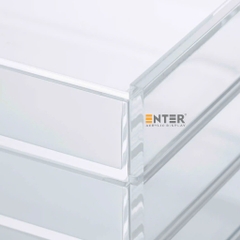 Kệ trưng bày mica Enter TB704 175x130x100mm 3 ngăn cửa kéo, hộc kéo, hộp trang sức