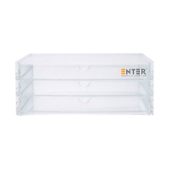 Kệ trưng bày mica Enter TB705 255x170x100mm 3 ngăn cửa kéo, hộc kéo, hộp trang sức