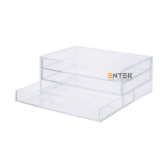Kệ trưng bày mica Enter TB705 255x170x100mm 3 ngăn cửa kéo, hộc kéo, hộp trang sức