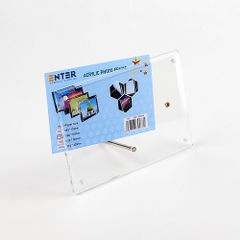 Khung hình mica cao cấp Enter FR01 90x120mm mica 5mmx2, Khung ảnh để bàn chân inox, Khung bằng khen (10)