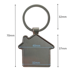 Móc khóa MK050, Móc khoá kim loại, Móc khoá ngôi nhà, Phôi móc khoá