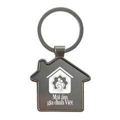 Móc khóa MK050, Móc khoá kim loại, Móc khoá ngôi nhà, Phôi móc khoá