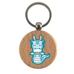 Móc khóa MK054, Móc khoá gỗ tròn, Phôi móc khoá