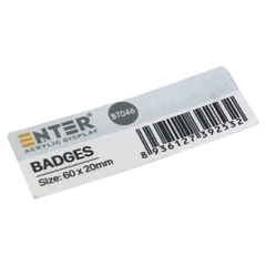 Phôi thẻ tên inox Enter BT046 / BT047 60x20mm trắng xước (10,50)