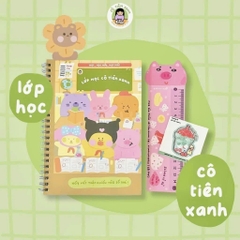 Sổ lò xo Cô Tiên Xanh 13x18cm caro