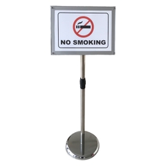Standee trụ inox khung mica A3