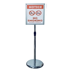 Standee trụ inox khung mica A4