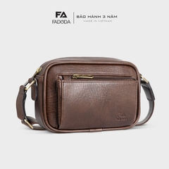 Túi đeo chéo da nam nữ FADODA FDC17 - Thanh lịch, gọn nhẹ, vintage, không bong tróc, không thấm nước