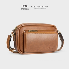 Túi đeo chéo da nam nữ FADODA FDC17 - Thanh lịch, gọn nhẹ, vintage, không bong tróc, không thấm nước