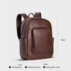 Balo da laptop 13 inch FADODA FBA15 - Thanh lịch, nhỏ gọn, vintage, nhiều ngăn, chống thấm, chống bong tróc
