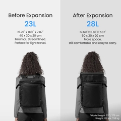 Balo du lịch TOMTOC Navigator T69 Travel Backpack 23L mở rộng 28L chuẩn cabin, mở 180° chống nước siêu nhẹ