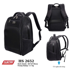 Balo laptop 15.6 inch HASUN 2652 - Mở 180 độ, có ngăn laptop riêng, ngăn nới rộng, đai gài vali, chống thấm
