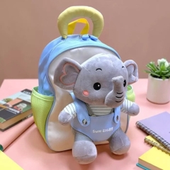 Balo mẫu giáo SUN EIGHT 22316 gấu bông tháo rời cho bé trai bé gái 2-5 tuổi, đáng yêu, cài ngực, phản quang