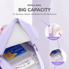 Balo mẫu giáo SUN EIGHT 22316 gấu bông tháo rời cho bé trai bé gái 2-5 tuổi, đáng yêu, cài ngực, phản quang