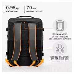 Balo du lịch / vali mini laptop 17 inch BB3200 - 28L, túi đeo chéo, ngăn laptop riêng, chống nước, gài vali