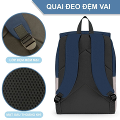 Balo laptop 15.6 inch BB17 - Chống thấm tối ưu, nhỏ gọn, nhiều ngăn, đệm êm thoáng, phong cách hiện đại
