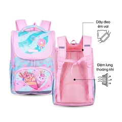 Balo chống gù siêu nhẹ STARGO Wiggy / Lolly cho bé gái học sinh tiểu học lớp 3 4 5 - Đứng form, cài trợ lực
