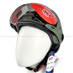 Mũ bảo hiểm 1/2 đầu có kính GRS A102K - MBH nửa đầu kính ngoài an toàn, nhỏ gọn, ôm sát đầu, chắn gió bụi