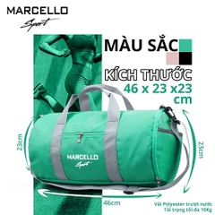 Túi trống thể thao unisex MARCELLO T100 - Túi xách du lịch / tập gym có ngăn đựng giày, quai xách 2 chiều