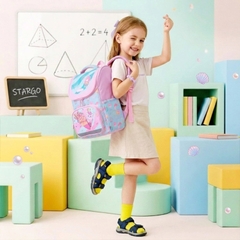 Balo chống gù siêu nhẹ STARGO Wiggy / Lolly cho bé gái học sinh tiểu học lớp 3 4 5 - Đứng form, cài trợ lực