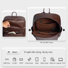 Balo Da Công Sở Cỡ Lớn Laptop 15.6 inch FADODA FBA21