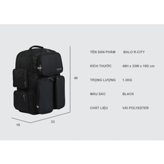 Balo du lịch size đại laptop 17.3 inch SIMPLECARRY R-City 2 - Dung tích lớn, rất nhiều ngăn, trượt nước