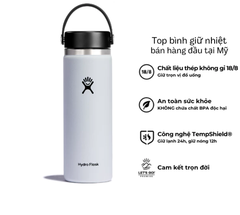 Bình giữ nhiệt Hydro Flask 20 oz Wide Flex Cap có nắp vặn
