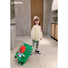Vali Kéo Nhựa Trẻ Em MCN (BEDDYBEAR) In Hình Dập Nổi 3D Khủng Long Size Xách Tay 17 inch