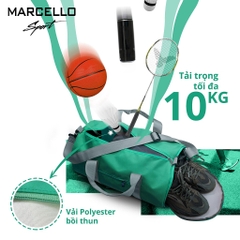 Túi trống thể thao unisex MARCELLO T100 - Túi xách du lịch / tập gym có ngăn đựng giày, quai xách 2 chiều