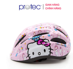 Mũ bảo hiểm xe đạp trẻ em siêu nhẹ PROTEC Smile dành cho bé gái 3 - 10 tuổi - Có đèn báo hiệu, thoáng khí, an toàn