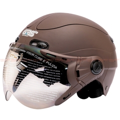 Mũ bảo hiểm 1/2 đầu có kính GRS A102K - MBH nửa đầu kính ngoài an toàn, nhỏ gọn, ôm sát đầu, chắn gió bụi