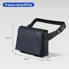 Túi đeo chéo STARGO Borsa - Siêu nhẹ, nắp đậy khóa bấm, nhiều ngăn, dây kéo đôi, vải trượt nước, hiện đại