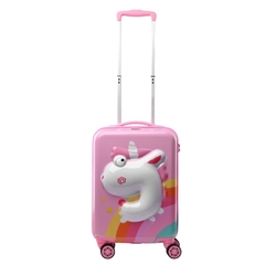 Vali Kéo Nhựa Trẻ Em Bé Gái MCN (BEDDYBEAR) In Hình Dập Nổi 3D Kỳ Lân Unicorn Size Xách Tay 17 inch