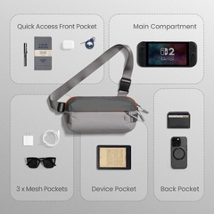 Túi Đeo Chéo TOMTOC Lightweight Codura Sling Bag T21S1G1 Gray