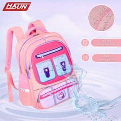 Balo học sinh chống gù HASUN HS 2541 cho bé trai bé gái tiểu học, lớp 3 4 5 6, cấp 2, cứng cáp, đứng form, trượt nước, màu sắc đáng yêu
