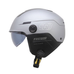 Mũ bảo hiểm 1/2 đầu kính âm EGO E-24 có ốp tai, lót tháo rời - MBH nửa đầu kính đôi hở đuôi, núm chỉnh size